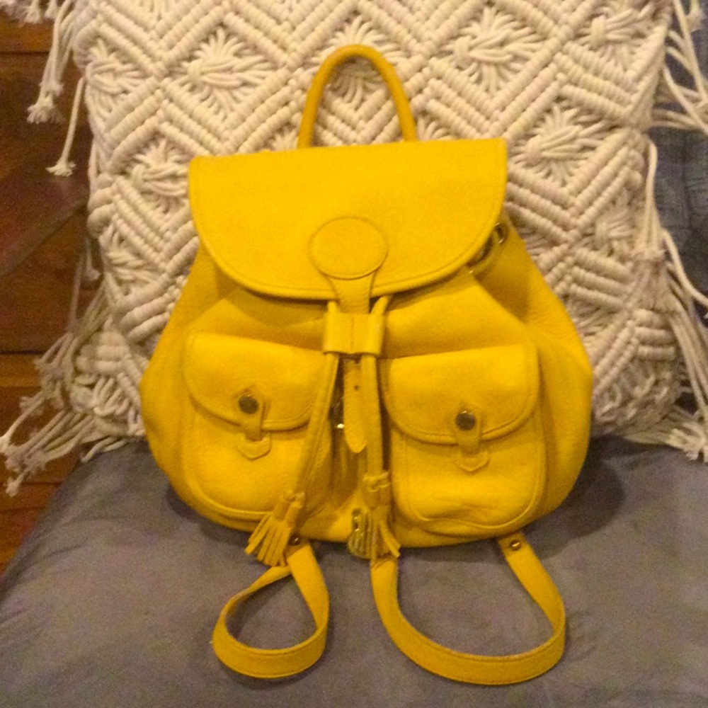 Dooney & Bourke Medium Leather Backpack in Yellow